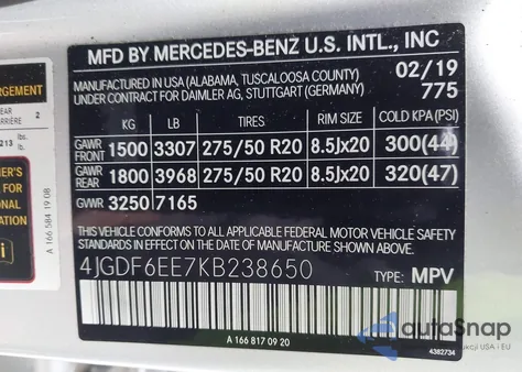 2019 Mercedes-Benz Gls 450 4Matic из США, поврежденный, VIN 4JGDF6EE7KB238650